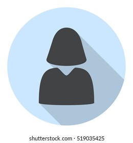 User Icon in trendy flat style isolated on background. Female User silhouette symbol for your web site design.