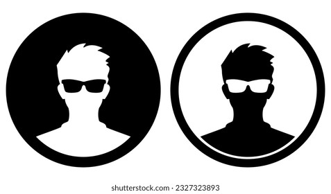 Icono de usuario. Vector clipart. Conjunto vectorial de iconos planos negros aislados en fondo blanco.