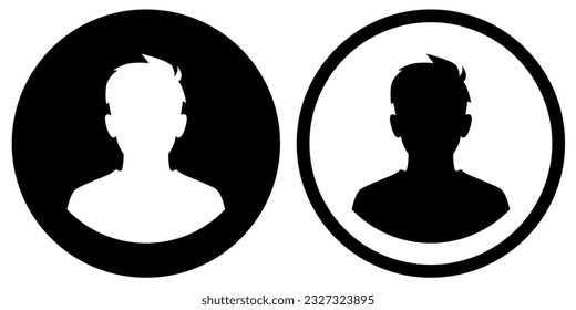 Icono de usuario. Vector clipart. Conjunto vectorial de iconos planos negros aislados en fondo blanco.