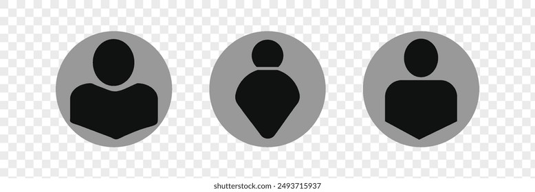 User icon. Vector flat illustration in grayscale. Avatar, user profile, person icon, gender neutral silhouette, profile picture. Suitable for social media profiles, icons. User icon set.