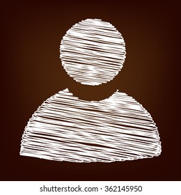 User icon. Vector illustration with chalk effect