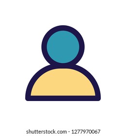 User Icon Vector Illustration in Filled Style for Any Purpose