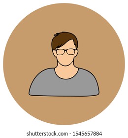 User icon vector illustration on beige background. Eps10