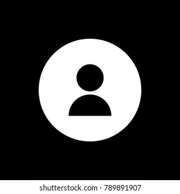 User icon vector illustration on black background
