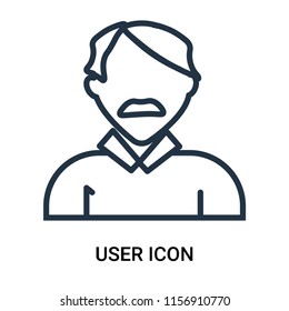 User icon vector isolated on white background, User transparent sign , outline linear symbol or thin lined pictogram