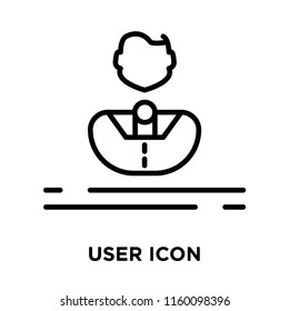 User icon vector isolated on white background, User transparent sign , line symbol or linear element design in outline style