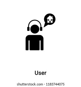 User icon vector isolated on white background, logo concept of User sign on transparent background, filled black symbol