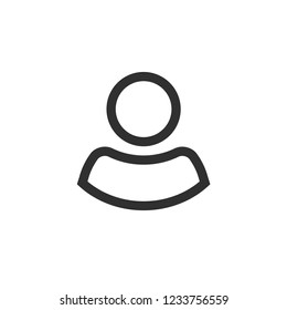 User Icon Vector, Line Outline Person Symbol Isolated On White, Profile Silhouette Pictogram Or Avatar, Login Or My Account Icon 