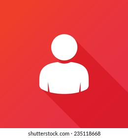 User icon vector. Modern flat icon with long shadow effect