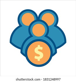 user icon vector. user with money icon .flat design style icon vector concept