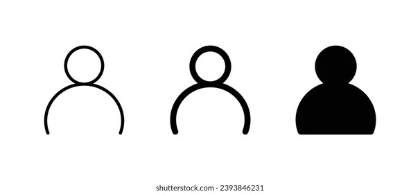 User icon vector, outline icon for web and mobile apps