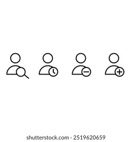 Icono de usuario Vector. Signo de ilustración de Personas. Símbolo del hombre. Logotipo de Avatar.
