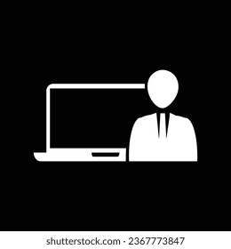 Benutzersymbol - Vektorpersönlich Profil Avatar mit Computerbildschirm - Piktogramm-Abbildung