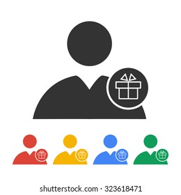 User icon vector present. Vector illustration EPS