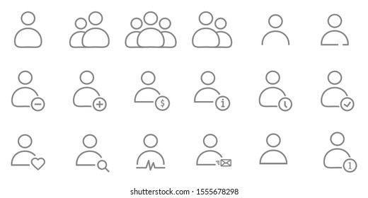 User icon vector. User profile icon illustration. set person icon symbol web line illustration. People icon on background.