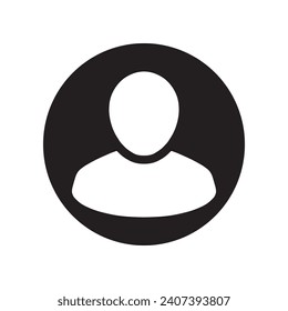 User icon vector. Profile mark logo design. Profile vector icon illustration in circle isolated on white background