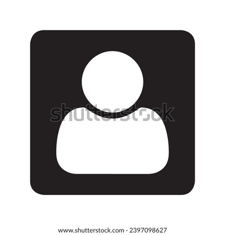 User icon vector. Profile mark logo design. Profile vector icon illustration in square isolated on white background	