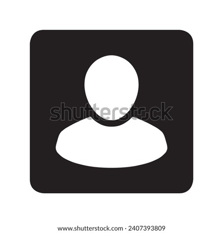 User icon vector. Profile mark logo design. Profile vector icon illustration in square isolated on white background