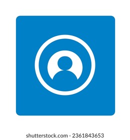User icon vector. Profile icon sign symbol in Square. Profile vector icon illustration isolated on blue background
