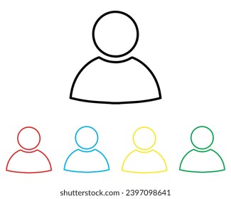 User icon vector. Profile icon sign symbol in trendy flat style. Set elements in colored icons. Profile vector icon illustration isolated on white background