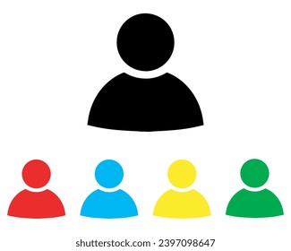 User icon vector. Profile icon sign symbol in trendy flat style. Set elements in colored icons. Profile vector icon illustration isolated on white background