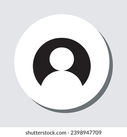 Vector de icono de usuario. Símbolo de signo de perfil en estilo plano de moda. Ilustración del icono del vector de perfil en círculo aislado en fondo gris