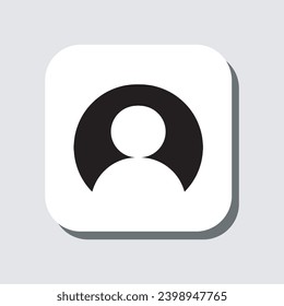 User icon vector. Profile sign symbol in trendy flat style. Profile vector icon illustration in square isolated on gray background