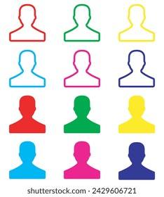 User icon vector. Profile icon sign symbol in trendy flat style. Set elements in colored icons. Profile vector icon illustration isolated on white background