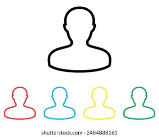 User icon vector. Profile icon sign symbol in trendy flat style. Set elements in colored icons. Profile vector icon illustration isolated on white background