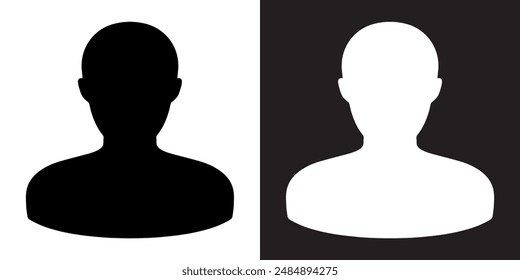 Vector de iconos de usuario. Símbolo de signo de Perfil. Ilustración del Vector del Perfil aislado sobre fondo blanco y negro