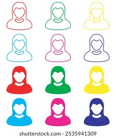 User icon vector. Profile icon sign symbol in trendy flat style. Set elements in colored icons. Profile vector icon illustration isolated on white background