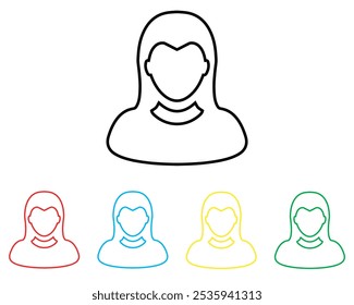 Vetor do ícone do usuário. Símbolo de sinal de ícone de perfil em estilo plano da moda. Definir elementos em ícones coloridos. Ilustração de ícone de vetor de perfil isolada no plano de fundo branco