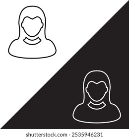Vektor des Benutzersymbols. Symbol für Profilsymbol. Profil, Vektorsymbol-Abbildung einzeln auf weißem und schwarzem Hintergrund