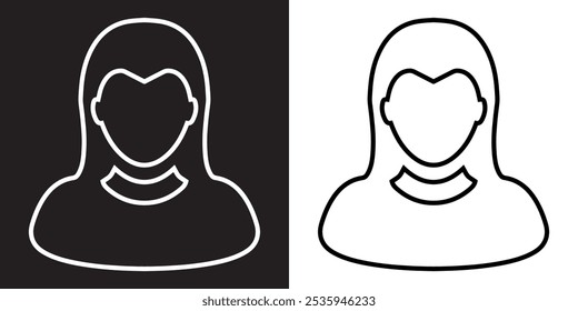 Vetor do ícone do usuário. Símbolo de sinal de ícone de perfil. Ilustração de ícone de vetor de perfil isolada no plano de fundo preto e branco