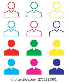 User icon vector. Profile icon sign symbol in trendy flat style. Set elements in colored icons. Profile vector icon illustration isolated on white background