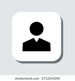 Icono de usuario Vector. Símbolo de signo de Perfil en estilo plano de moda. Ilustración de icono de Vector de Perfil en cuadrado aislado sobre fondo gris
