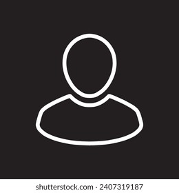User icon vector. Profile symbol in trendy flat style. Profile vector icon illustration isolated on black background