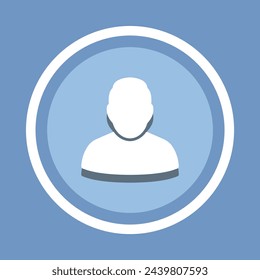 User Icon Vector. Profile icon vector in trendy flat style. Profile icon image, Profile icon illustration isolated on blue background