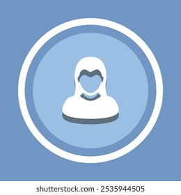 Vector de iconos de usuario. Vector de icono de Perfil en estilo plano de moda. Imagen de icono de Perfil, ilustración de icono de Perfil aislado sobre fondo azul