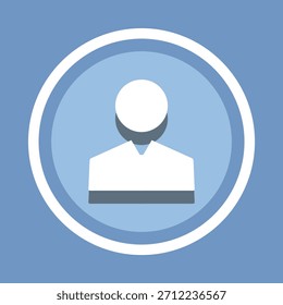 Vector de iconos de usuario. Vector de icono de Perfil en estilo plano de moda. Imagen de icono de Perfil, ilustración de icono de Perfil aislado sobre fondo azul