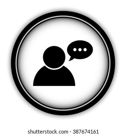 user icon - vector icon; round  button with shadow