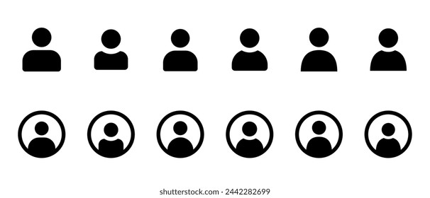 User icon vector set. Vector avatar. Profile and people silhouette collection. Vector illustration