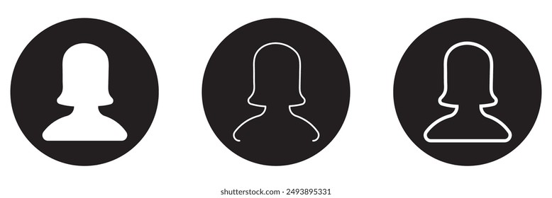 user icon vector set on a white background.