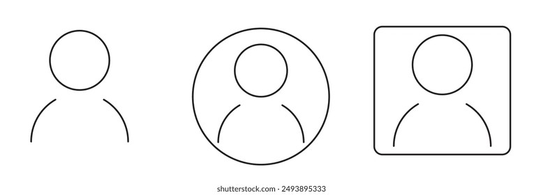 user icon vector set on a white background.