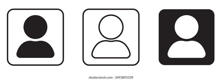 user icon vector set on a white background.