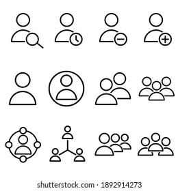 User icon vector set. People illustration sign collection. Man symbol.