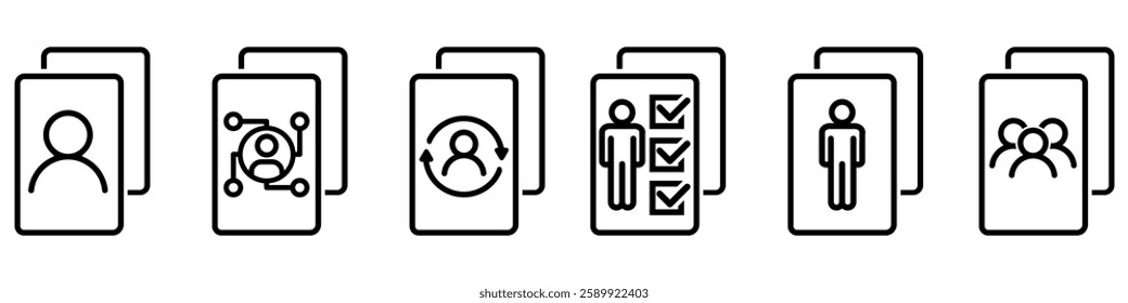 User icon vector set. People illustration sign collection. CV symbol.