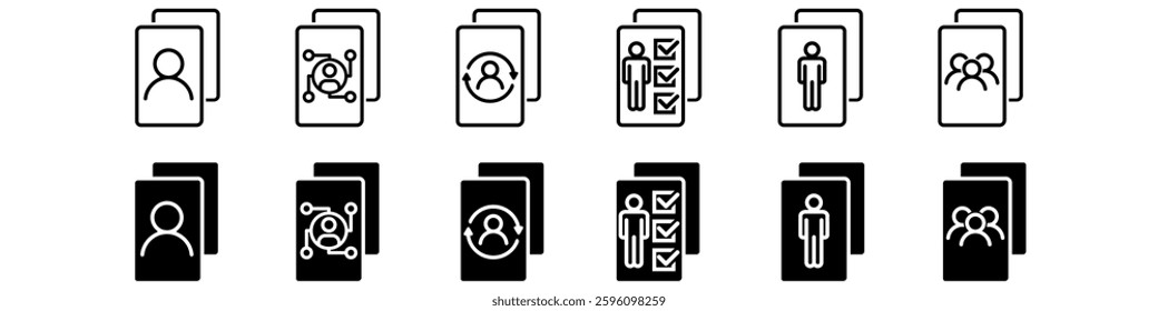 User icon vector set. People illustration sign collection. CV symbol.