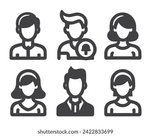 User icon vector set. Profile and people silhouette collection. people icon set. person icon vector