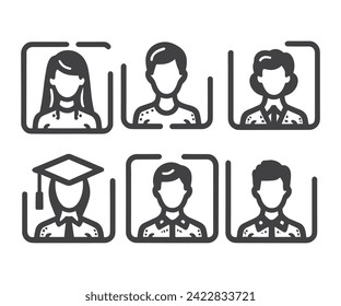 User icon vector set. Profile and people silhouette collection. people icon set. person icon vector